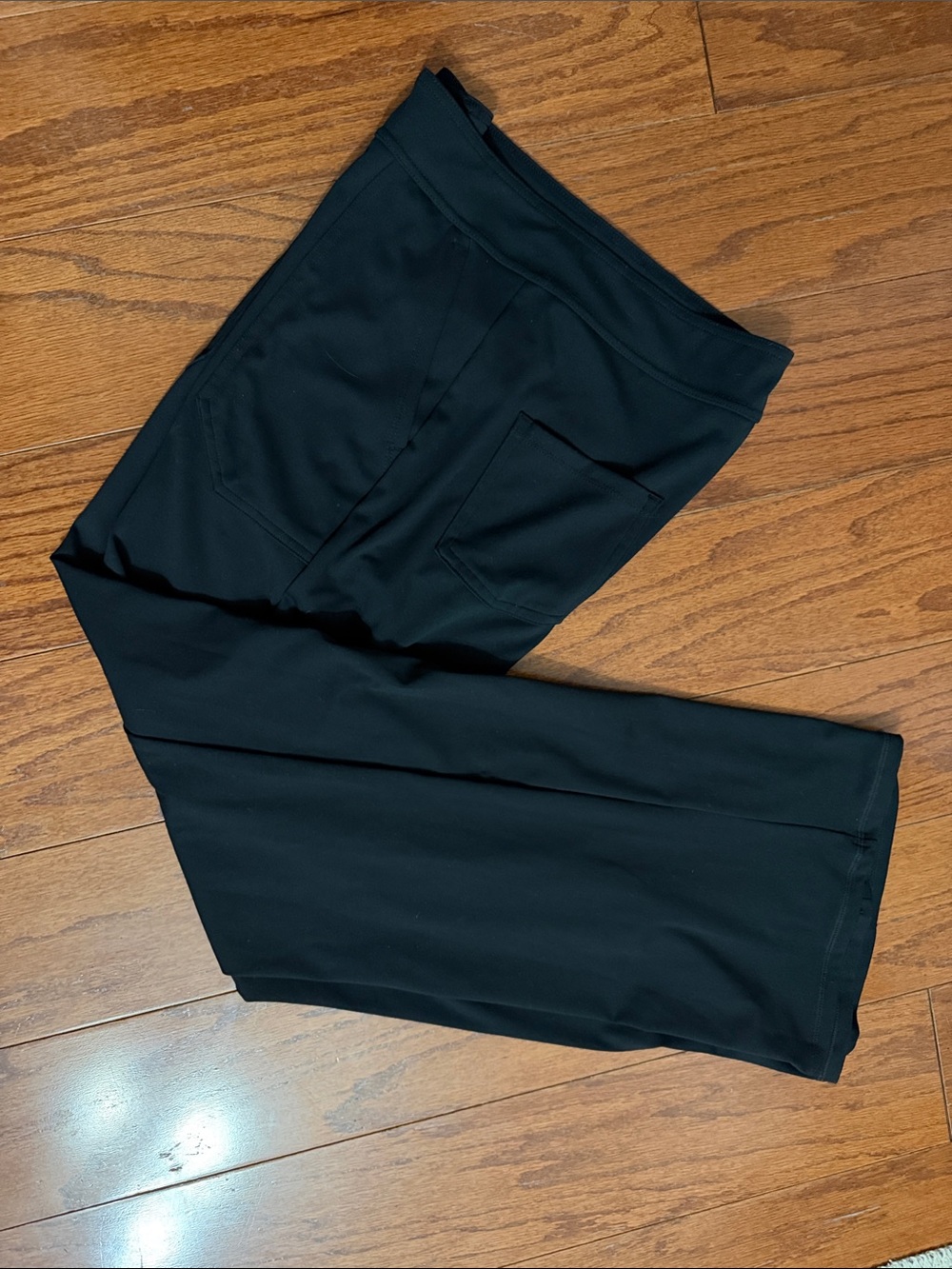 Black High Waisted Pockets Straight Leg Casual Pants - size Medium